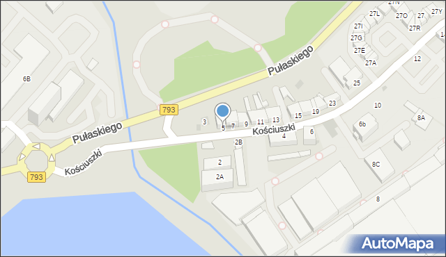 Myszków, Kościuszki Tadeusza, gen., 5, mapa Myszków