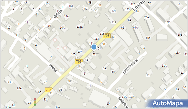 Myszków, Kościuszki Tadeusza, gen., 52, mapa Myszków