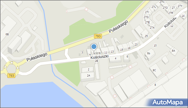 Myszków, Kościuszki Tadeusza, gen., 7, mapa Myszków