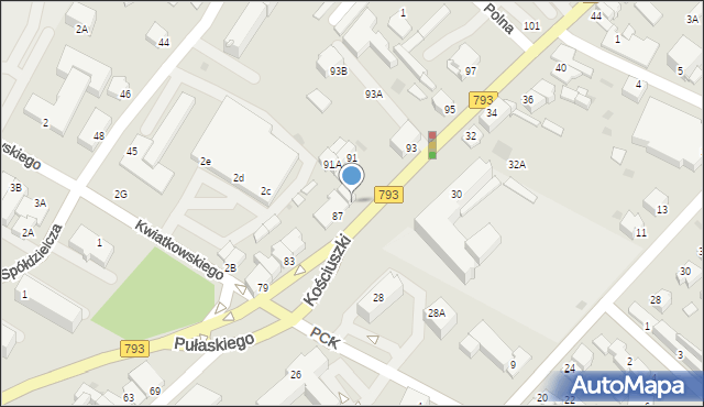 Myszków, Kościuszki Tadeusza, gen., 89, mapa Myszków