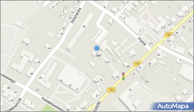 Myszków, Kościuszki Tadeusza, gen., 93B, mapa Myszków