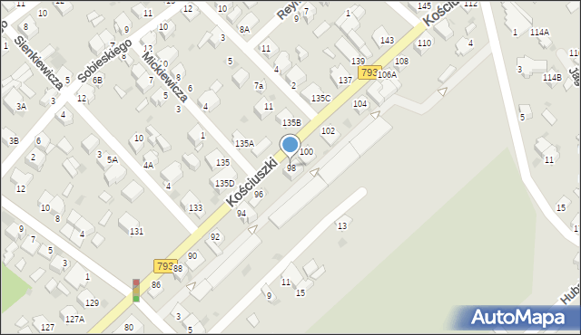 Myszków, Kościuszki Tadeusza, gen., 98, mapa Myszków