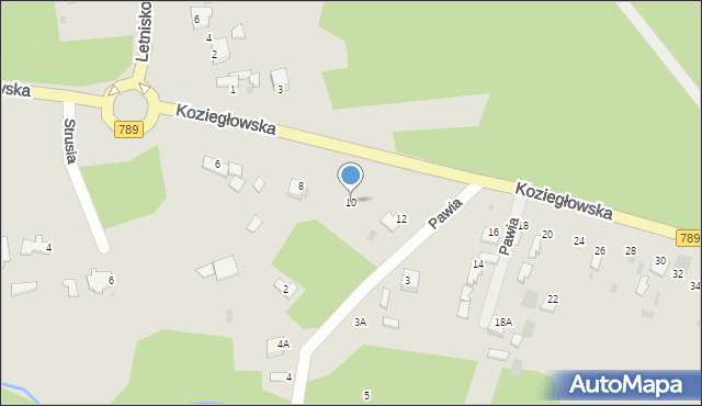 Myszków, Koziegłowska, 10, mapa Myszków