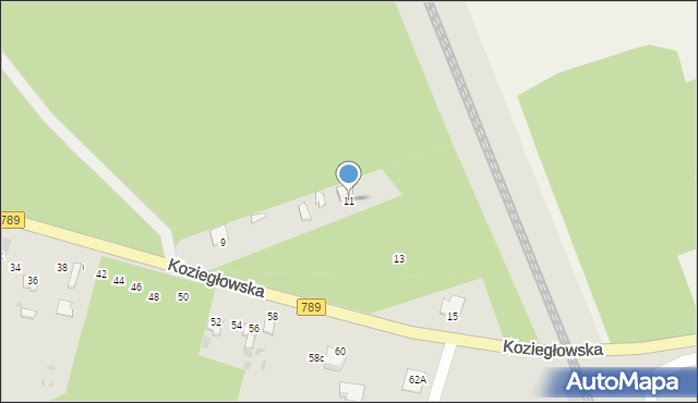 Myszków, Koziegłowska, 11, mapa Myszków