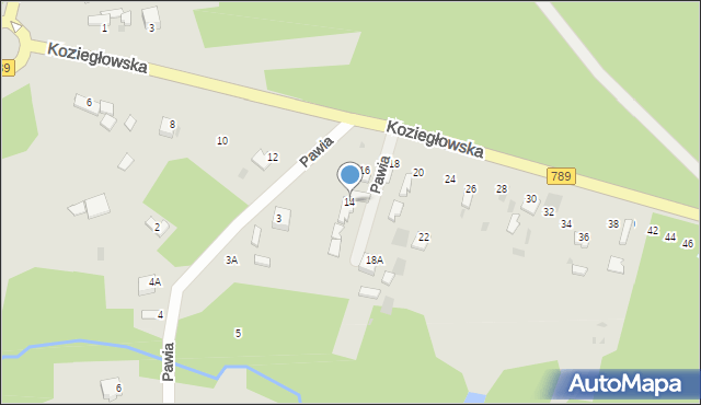 Myszków, Koziegłowska, 14A, mapa Myszków