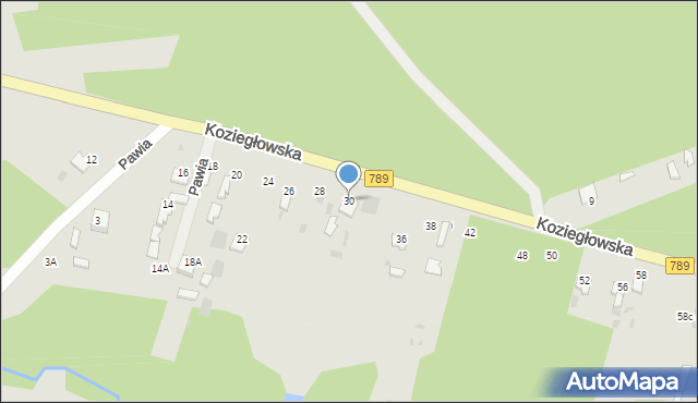 Myszków, Koziegłowska, 30, mapa Myszków