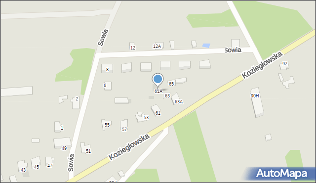 Myszków, Koziegłowska, 61A, mapa Myszków