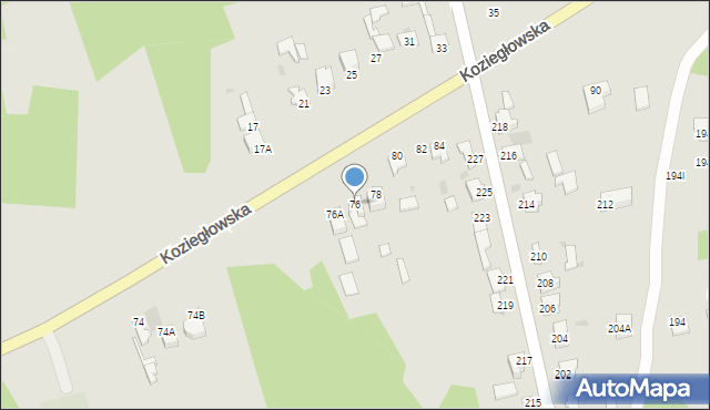 Myszków, Koziegłowska, 76, mapa Myszków