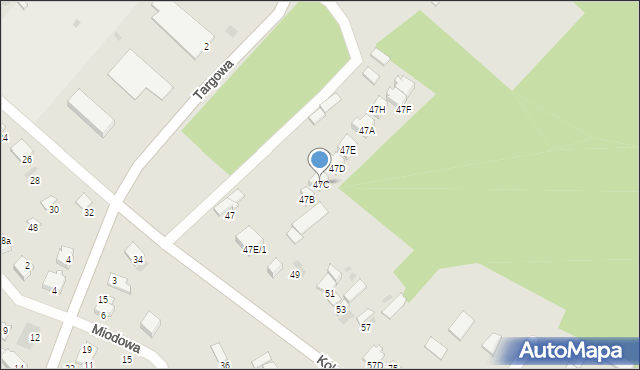 Myszyniec, Kolejowa, 47C, mapa Myszyniec