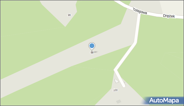 Myszyniec, Kolejowa, 98, mapa Myszyniec