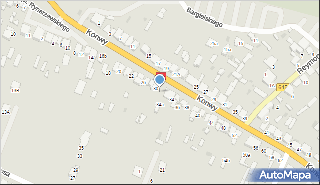 Myszyniec, Konwy Stacha, 32, mapa Myszyniec