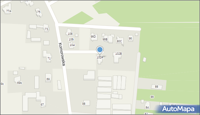 Nadarzyn, Komorowska, 102A, mapa Nadarzyn