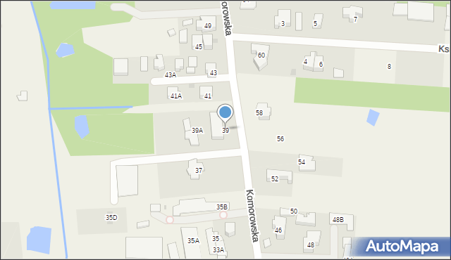 Nadarzyn, Komorowska, 39, mapa Nadarzyn