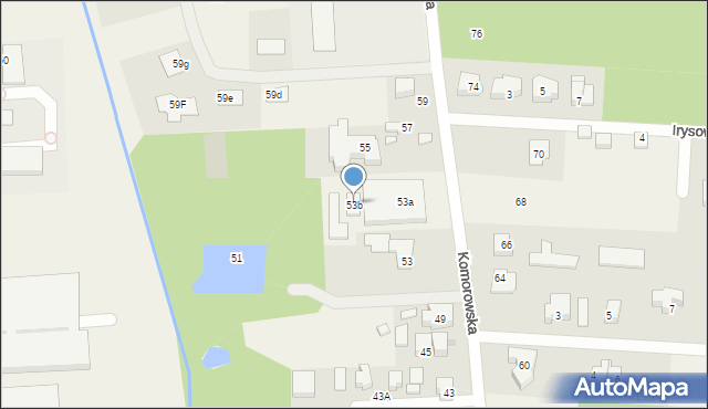 Nadarzyn, Komorowska, 53b, mapa Nadarzyn
