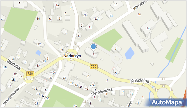 Nadarzyn, Kościelna, 1, mapa Nadarzyn