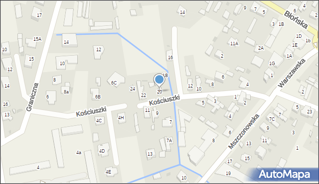 Nadarzyn, Kościuszki Tadeusza, gen., 20, mapa Nadarzyn