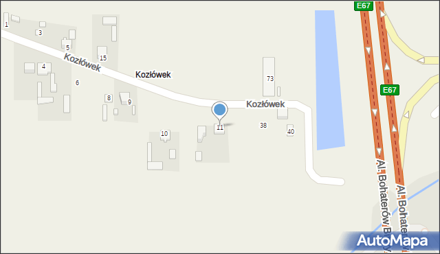 Nadma, Kozłówek, 11, mapa Nadma