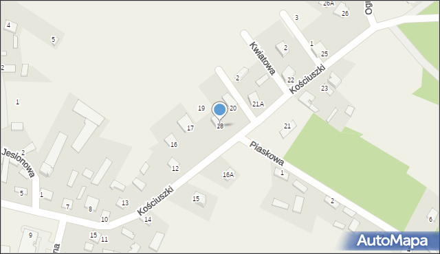 Nagłowice, Kościuszki Tadeusza, gen., 18, mapa Nagłowice