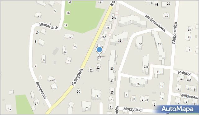 Nałęczów, Kolejowa, 24, mapa Nałęczów