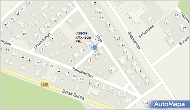 Narew, Kochanowskiego Jana, 3, mapa Narew