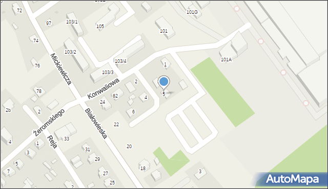 Narew, Konwaliowa, 5, mapa Narew