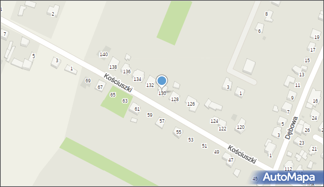 Nasielsk, Kościuszki Tadeusza, gen., 130, mapa Nasielsk