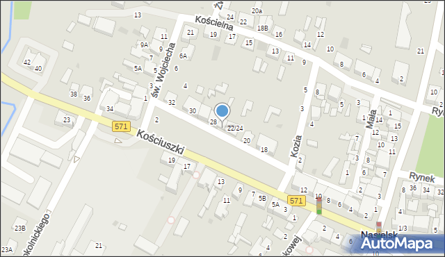 Nasielsk, Kościuszki Tadeusza, gen., 26, mapa Nasielsk