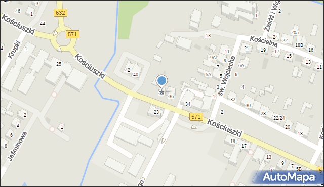 Nasielsk, Kościuszki Tadeusza, gen., 38, mapa Nasielsk