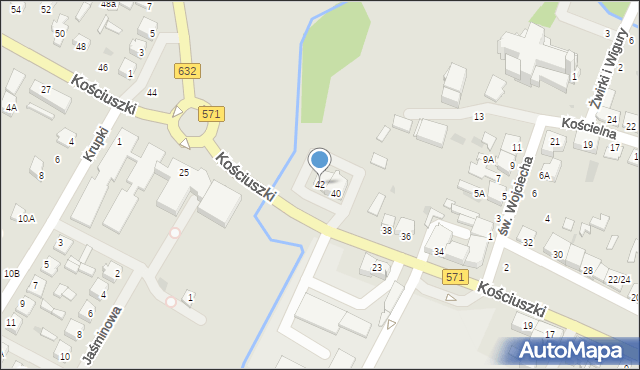 Nasielsk, Kościuszki Tadeusza, gen., 42, mapa Nasielsk