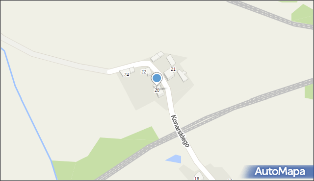 Nędza, Konarskiego, 20, mapa Nędza