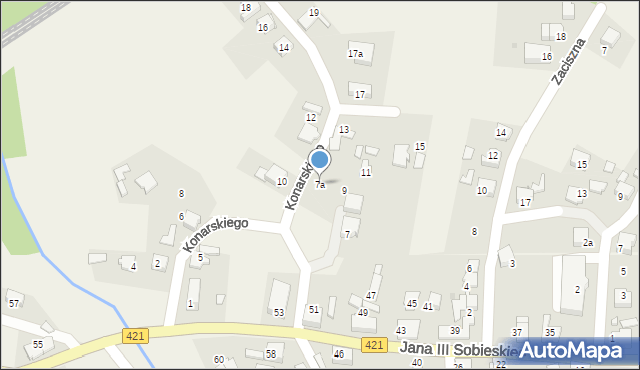 Nędza, Konarskiego, 7a, mapa Nędza