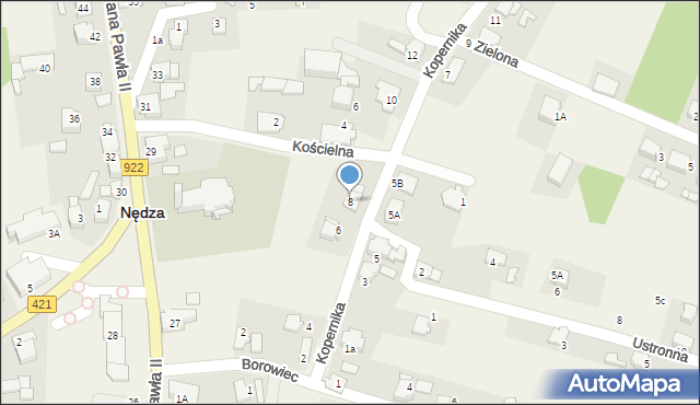 Nędza, Kopernika Mikołaja, 8, mapa Nędza