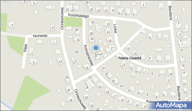 Nekla, Konopnickiej Marii, 22, mapa Nekla