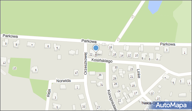Nekla, Kosińskiego Antoniego, gen., 20, mapa Nekla
