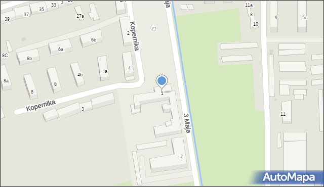 Nidzica, Kopernika Mikołaja, 1, mapa Nidzica