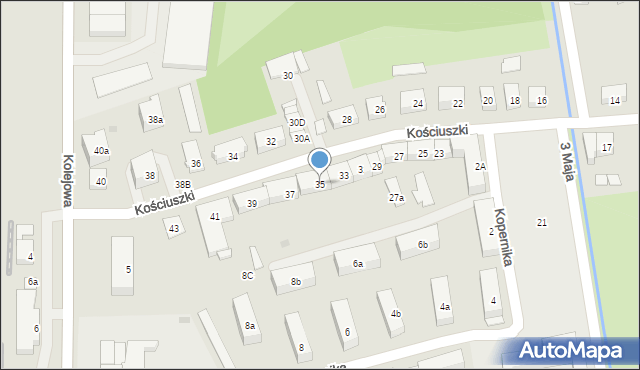 Nidzica, Kościuszki Tadeusza, gen., 35, mapa Nidzica