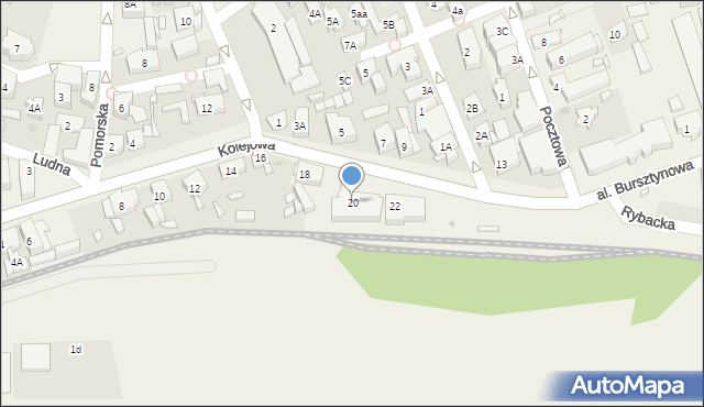 Niechorze, Kolejowa, 20, mapa Niechorze