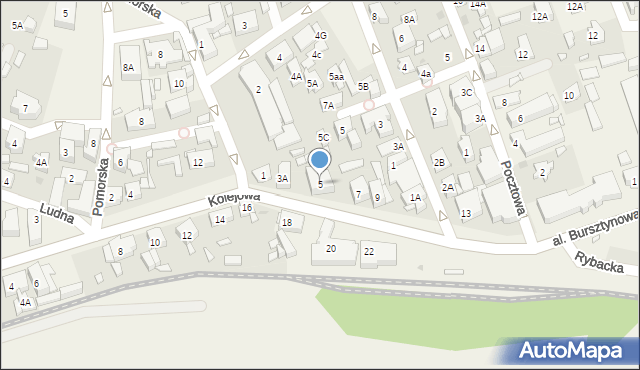Niechorze, Kolejowa, 5, mapa Niechorze