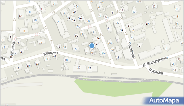 Niechorze, Kolejowa, 9, mapa Niechorze