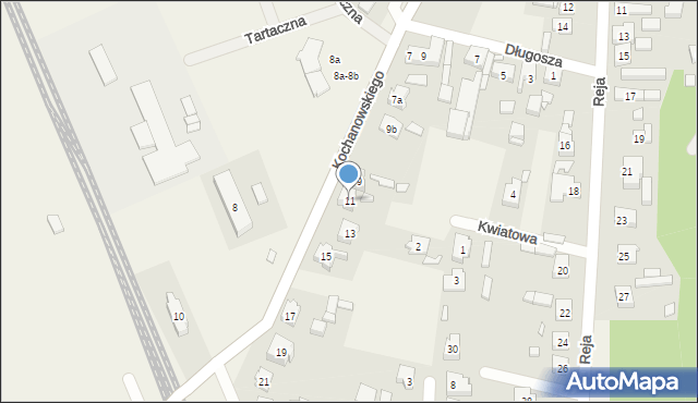 Niedoradz, Kochanowskiego Jana, 11, mapa Niedoradz