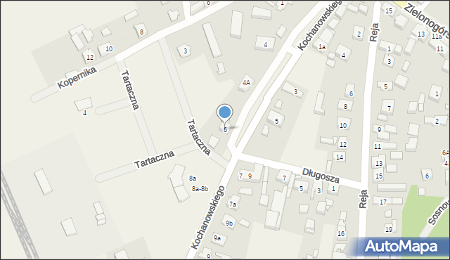 Niedoradz, Kochanowskiego Jana, 6, mapa Niedoradz