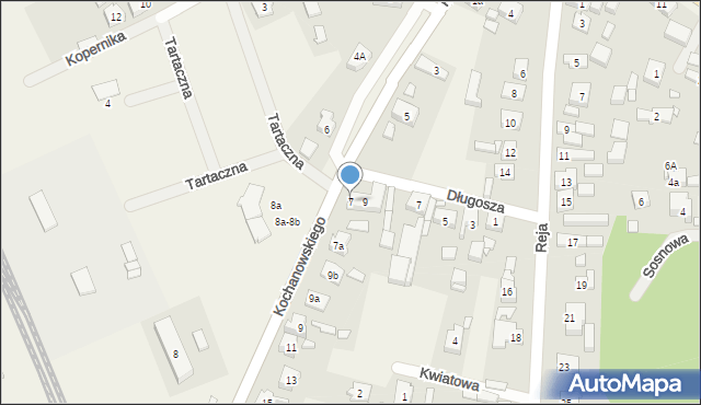 Niedoradz, Kochanowskiego Jana, 7, mapa Niedoradz