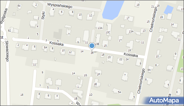 Niemcz, Kossaka Wojciecha, 16, mapa Niemcz