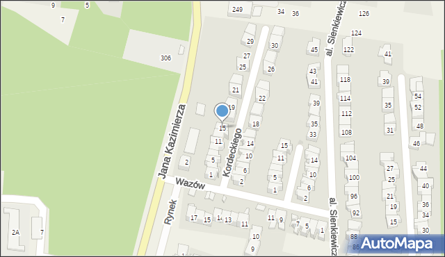 Nieporęt, Kordeckiego Augustyna, ks., 15, mapa Nieporęt