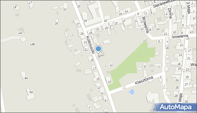 Nieszawa, Kościuszki Tadeusza, gen., 14, mapa Nieszawa