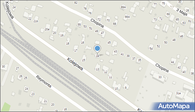 Nisko, Kolejowa, 14, mapa Nisko