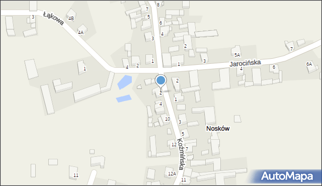 Nosków, Koźmińska, 2, mapa Nosków