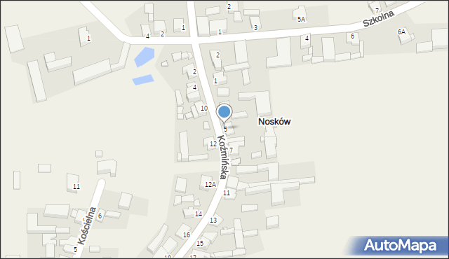 Nosków, Koźmińska, 5, mapa Nosków