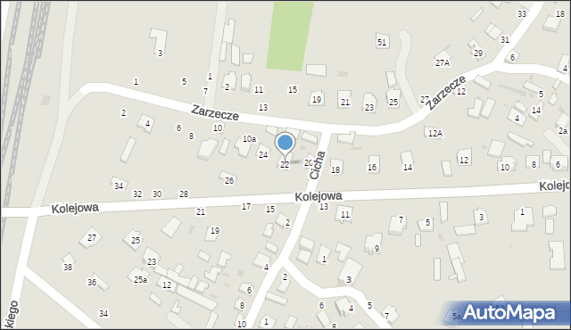 Nowa Dęba, Kolejowa, 22, mapa Nowa Dęba