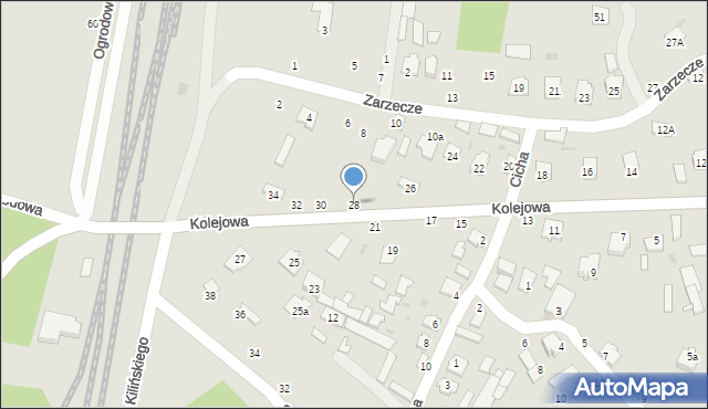 Nowa Dęba, Kolejowa, 28, mapa Nowa Dęba